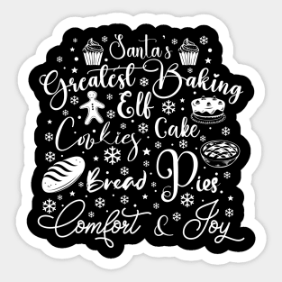 Santa's Greatest Baking Elf in Light Font Sticker